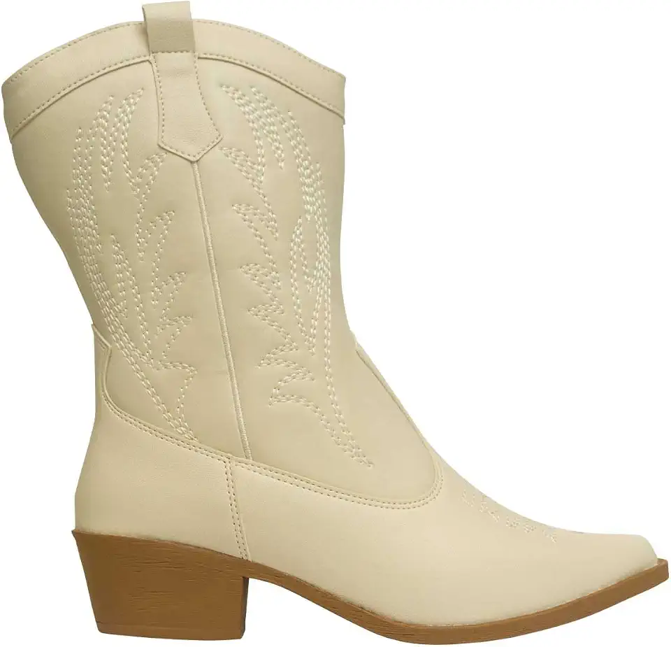Bota Texana Feminina Boiadeira Western Country Cano Médio