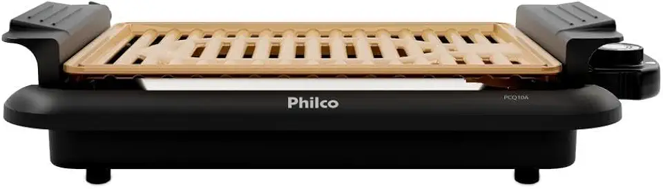 Churrasqueira Elétrica Philco 1200W ; Desmontável e fácil de limpar; 5 níveis de temperatura, Antiaderente Gold PCQ10A - 220V