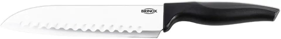 Brinox - Faca Santoku 7" Lâmina Aço Inoxidável Cross - Preto