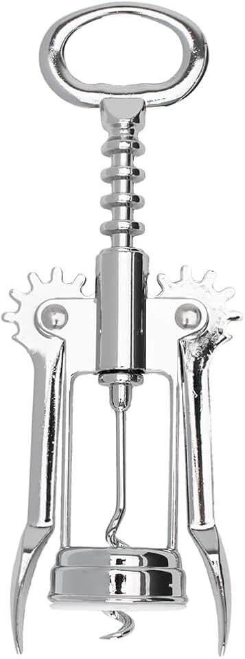 Mimo Style Saca Rolha de Dupla Alavanca, Material de Ótima Qualidade, Resistente e Durável, Produto Leve e Prático, Pesa 130 gramas, Feito de Liga de Zinco, Uso Doméstico e Profissional