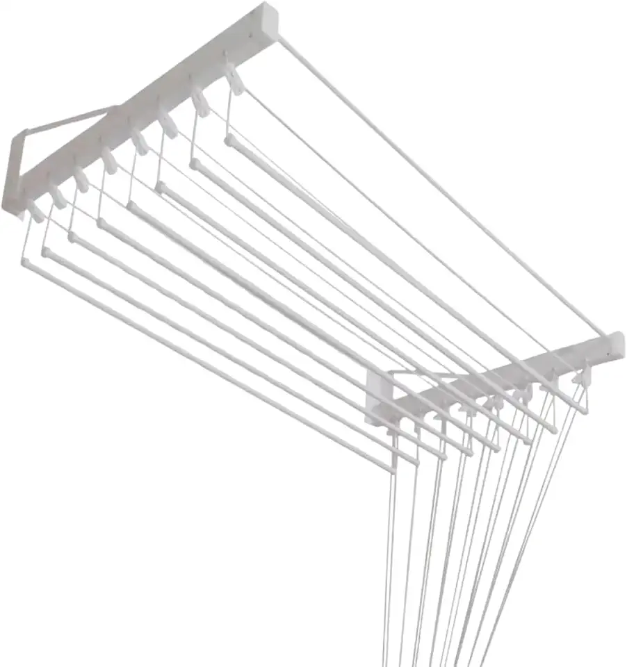 Inovar Metais Varal de Parede Individual 08 Varetas Branco 80cm