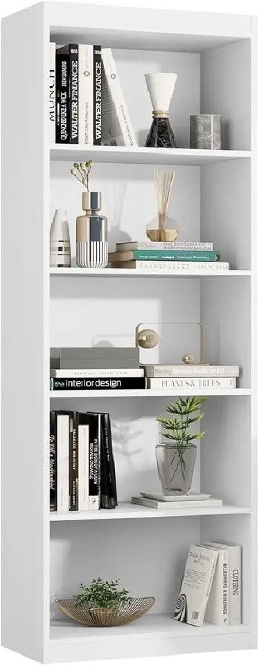 Estante Livreiro Casa JD Organizador Lorenzo com 5 Nichos Sala Escritorio (Branco)