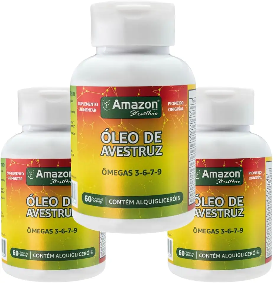 Kit 3x Óleo De Avestruz Cápsulas Amazon Struthio