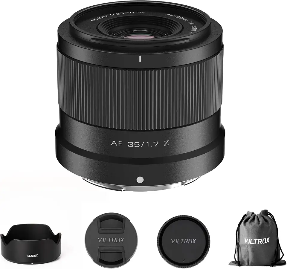 VILTROX Lente de montagem Z F1.7 de 35 mm para Nikon, lente padrão de foco automático APS-C para câmeras Nikon Z-Mount ZFC Z30 Z50 Z5 Z6 Z6II Z7 Z7II Z8 Z9