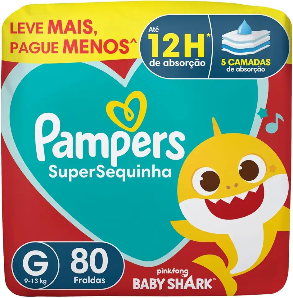 Fralda Pampers Supersequinha Tamanho G 80 Unidades