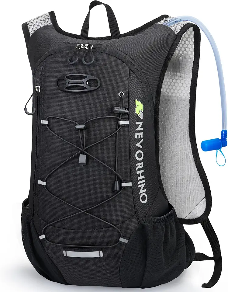 Mochila de hidratação leve, mochila de corrida com bexiga de água de 2L, mochila de água hidro para ciclismo, caminhada, rave para homens e mulheres