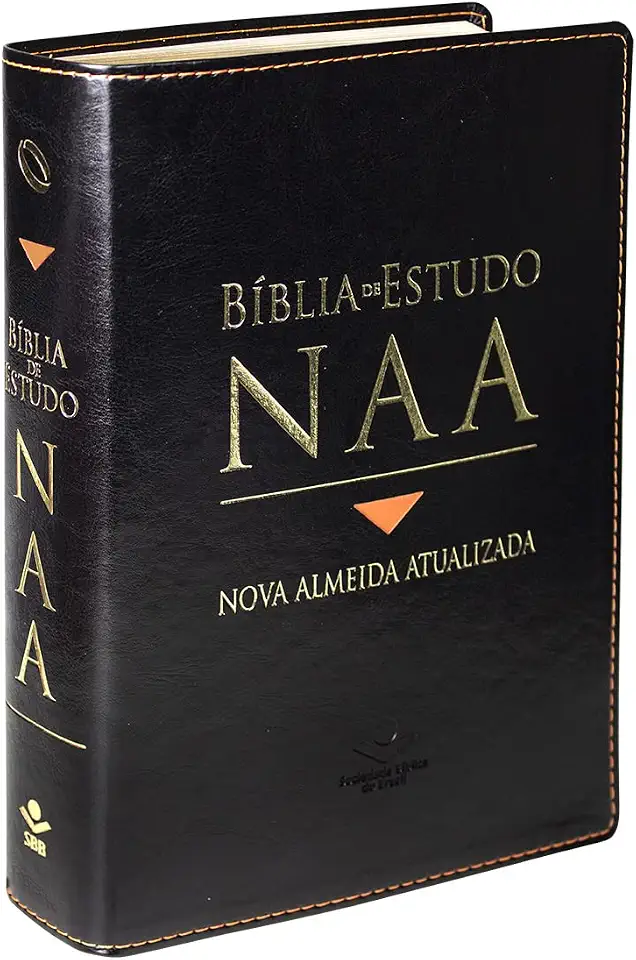 Bíblia de Estudo NAA | SBB | Bíblia de Estudo NAA - Capa em couro sintético, preta: Nova Almeida Atualizada (NAA)