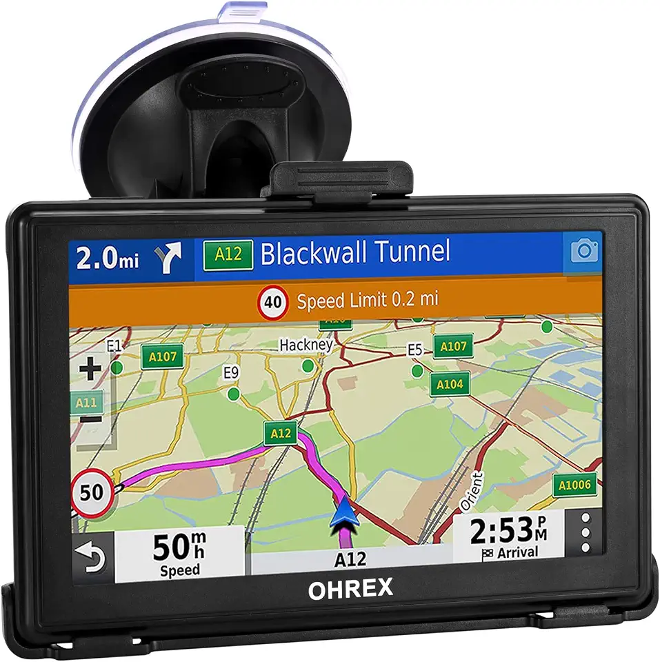 OHREX Navegador GPS para carro, caminhão, trailer, motoristas comerciais, GPS de caminhoneiro, GPS de caminhoneiro de 12,7 cm, mapa de 2026 com atualizações vitalícias gratuitas, roteamento