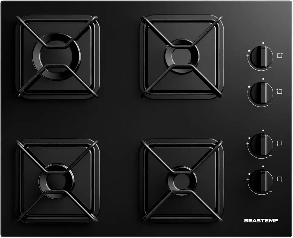 Cooktop Brastemp 4 Bocas a Gás com Grades de Ferro Aramado e Chama Simmer - BDD61BE Bivolt