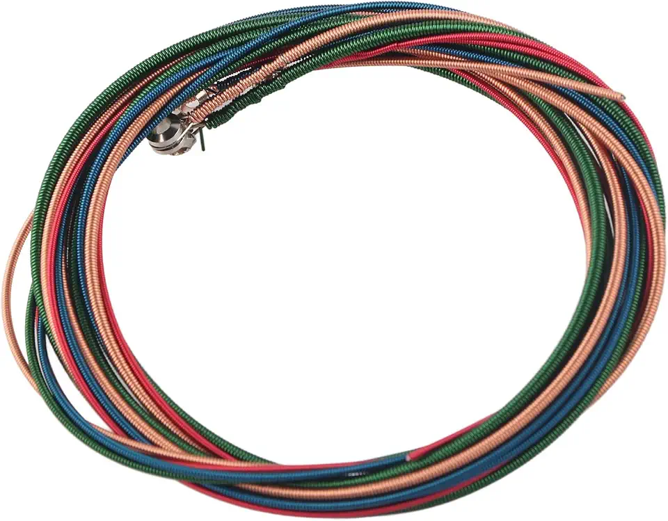 Instrumento de Cordas de Baixo Elétrico Colorido, Suave, Resistente à Ferrugem, Leve, Ideal para Iniciantes de Baixo