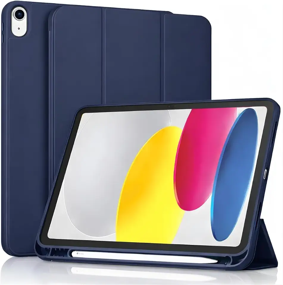 Capa para iPad 11ª/10ª Geração (A16 – 2025/2022) 10,9” – Case Slim Magnética com Despertar Automático, Suporte Ajustável e Porta Pencil (Azul Marinho)