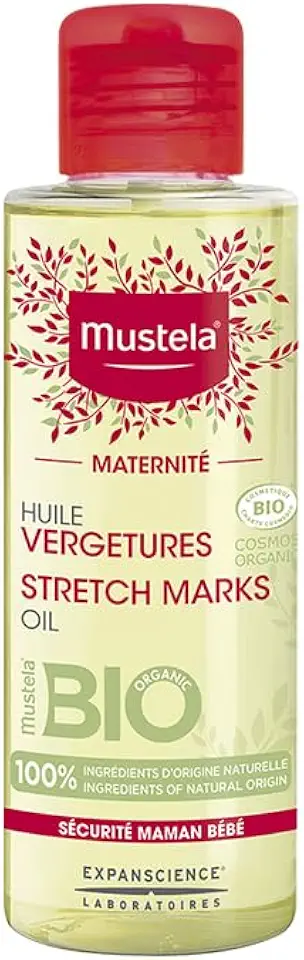 Mustela Maternité Óleo Estrias 105 Ml - Previne Estrias Com Ação Hidratante Aumenta A Elasticidade E Acalma A Sensação De Coceira -100% Natural - Gravidez E Pós-Parto