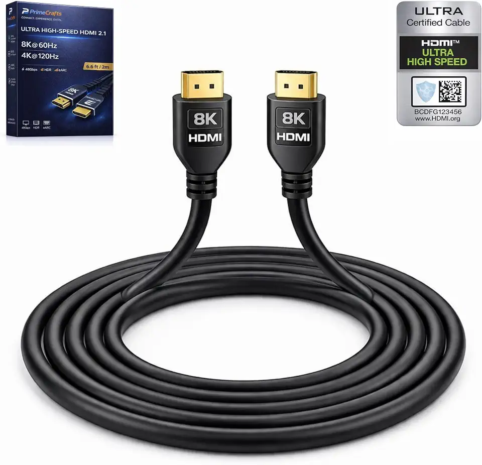 Cabo HDMI – Cabo ultra alta velocidade 2.1 8K 60HZ e 4K 120HZ HD, eARC/ARC extrafino flexível, áudio e vídeo para jogos, home cinema, projetor de laptop compatível com PS5 e Apple TV