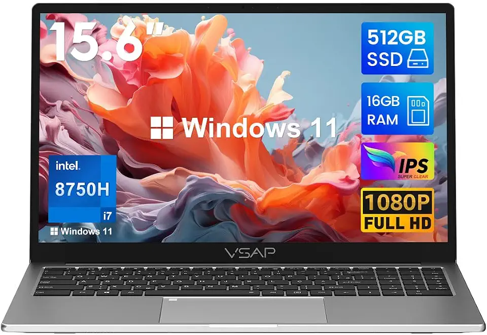 Notebook intel i7 8750H 16GB RAM 512GB SSD Win 11 15.6in