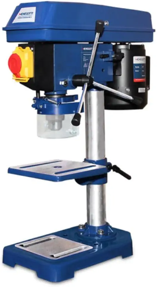 Furadeira de Bancada Menegotti MFB13 350W 220V| 13mm (1/2") | 5 Velocidades 740–3140 RPM | Curso 5 cm | Monofásica 220V | Mesa 16x16 cm