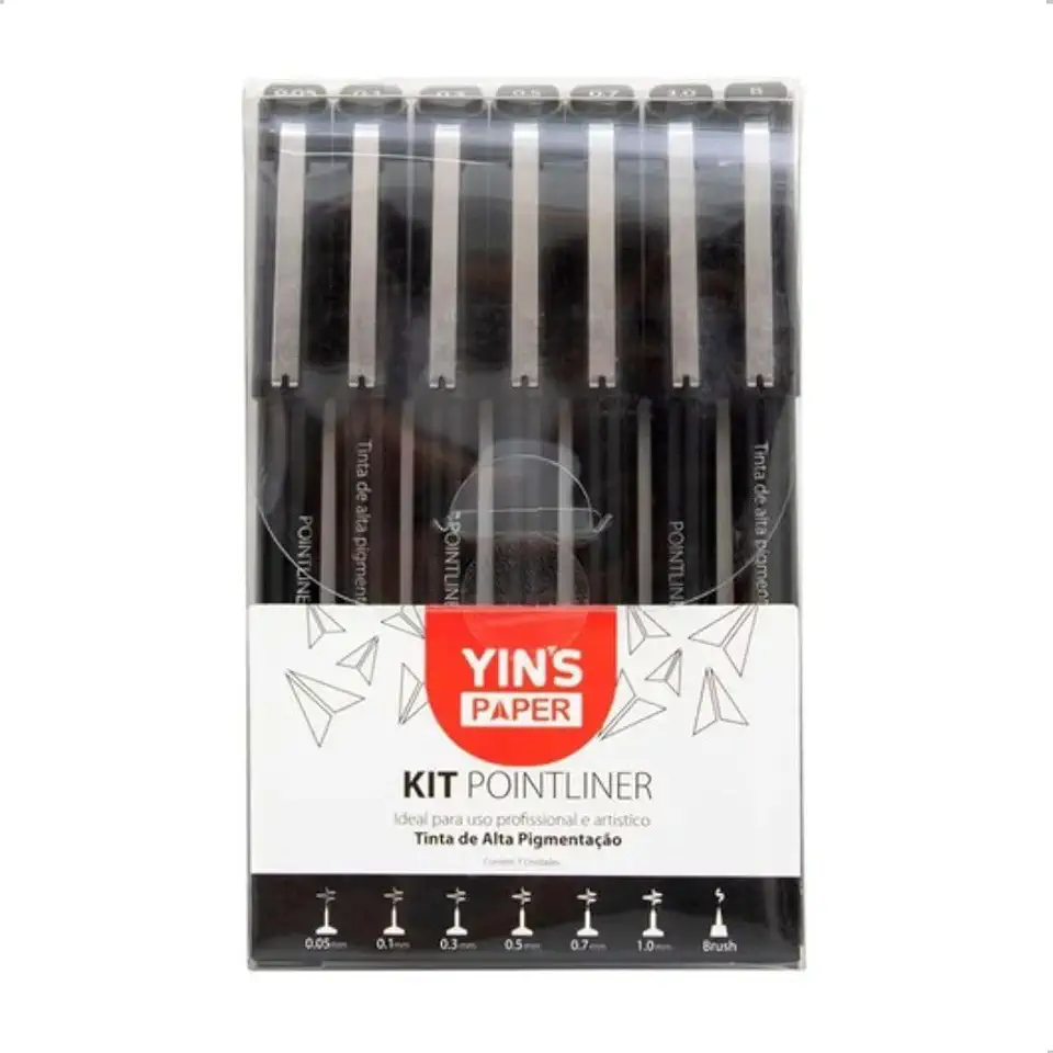 Caneta Técnica Nanquim Kit Com 7 Canetas Fineliner Ponta Fina