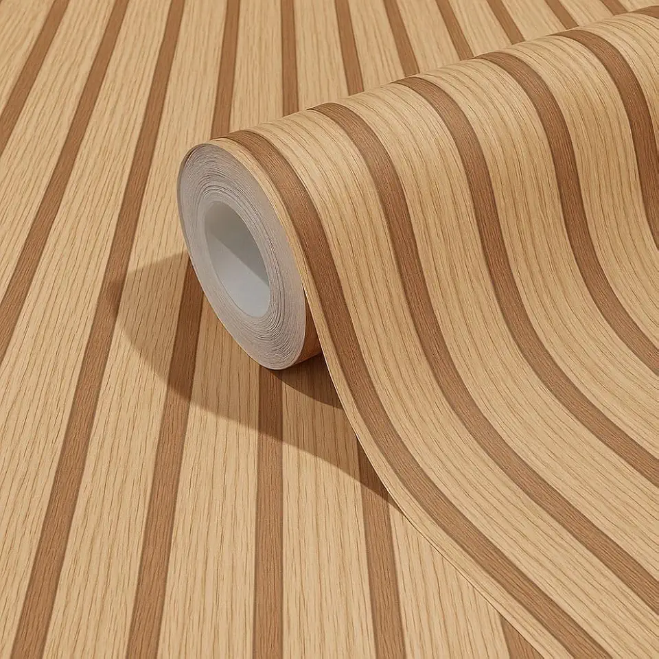 Papel de Parede Autoadesivo 3D Ripado Claro Texturizado Premium, 5 Metros, para Sala e Quarto
