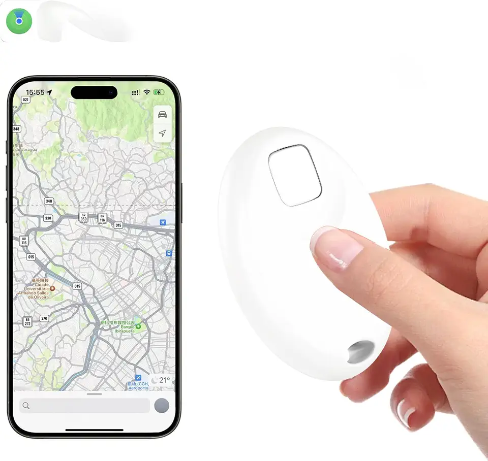 Mini Rastreador Gps Inteligente Global Tag Rastreador Bluetooth Mala Pet Carro Moto Alcance Compatível com iPhone (BRANCO)