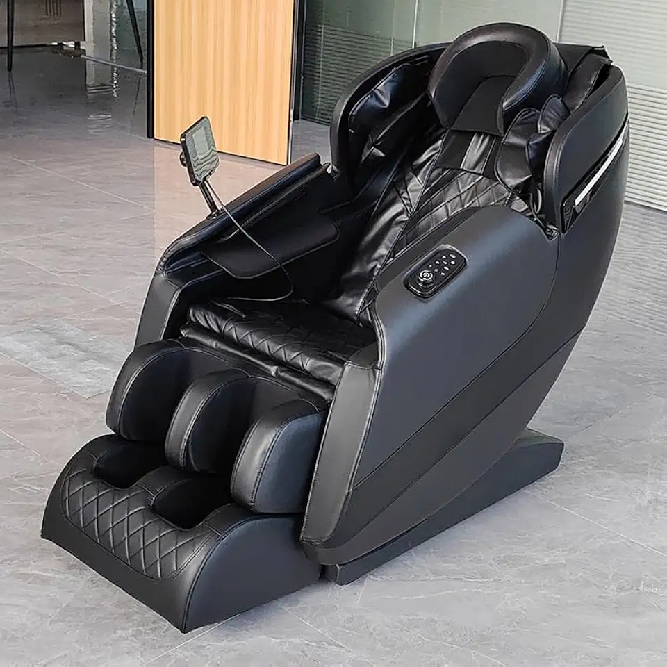 Poltrona de Massagem Relax com Gravidade Zero Luxuosa, Preto