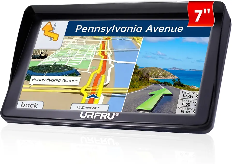 Navegador GPS de 17 cm para carro, caminhão, trailer, mapas off-line 2025 com atualizações gratuitas vitalícias, navegação por satélite com tela sensível ao toque, orientação de voz, alertas de
