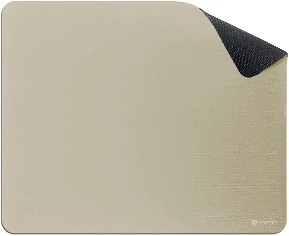 Mouse Pad TopGet ProControl | Gamer & Home Office | Precisão, Deslize Suave | Base Borracha Antiderrapante, Poliéster Durável | 22x18 cm (Off White)