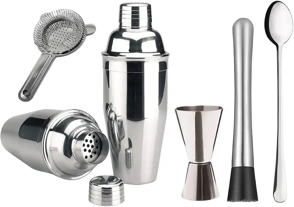 Generic Kit Caipirinha Profissional Coqueteleira 500ml 5 Peças Inox