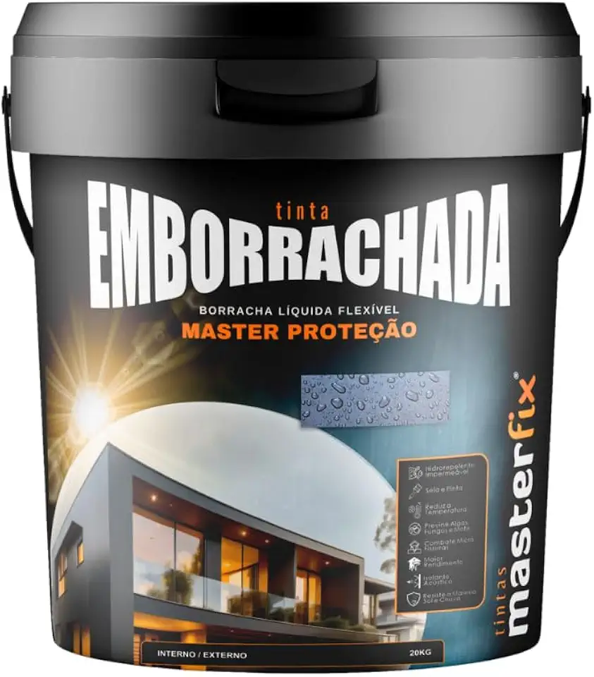 Masterfix Tinta Emborrachada Impermeável Hidrorepelente Master Proteção (Branco, 4 kg)
