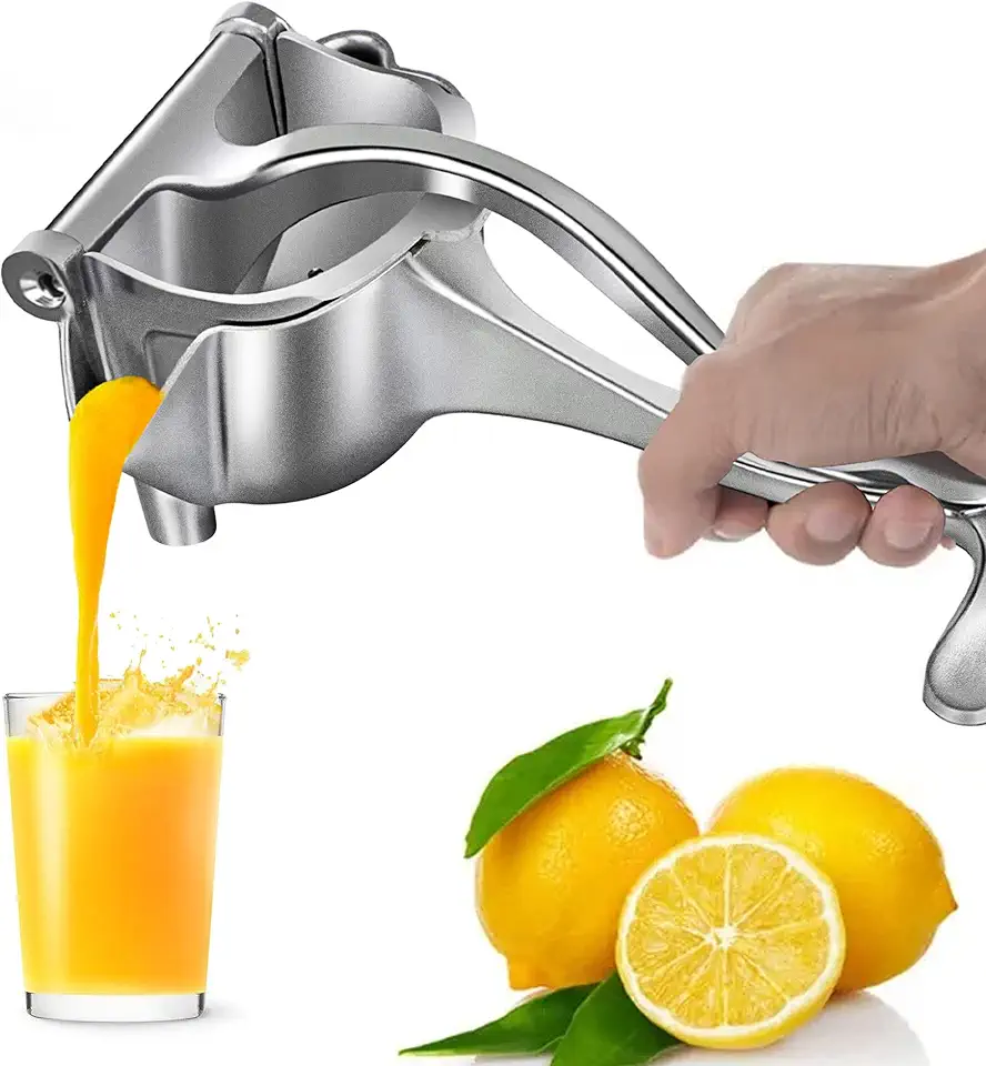 Espremedor manual, espremedor de suco de frutas, ferramenta extrator de espremedor de cítricos resistente removível, espremedor de liga de alumínio de metal de qualidade premium para prensar limões, laranjas, romãs e limas