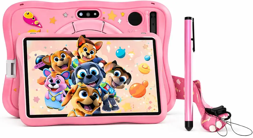 Tablet Infantil Rosa 7'' Android 8gb Ram 128gb Wi-fi, Kit Com Capa, Caneta Touch Controle Parental, Ideal Para Estudos, Jogos E Uso Diário