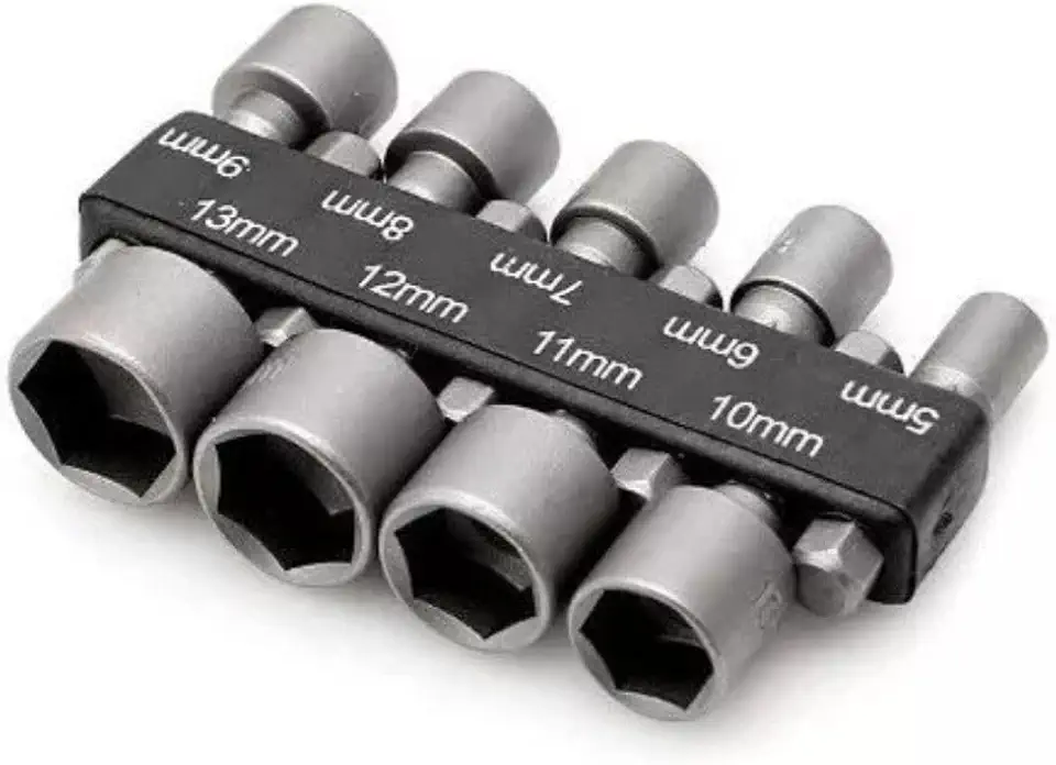 JOGO COM 9 SOQUETE CANHAO PARAFUSADEIRA 5MM A 13MM