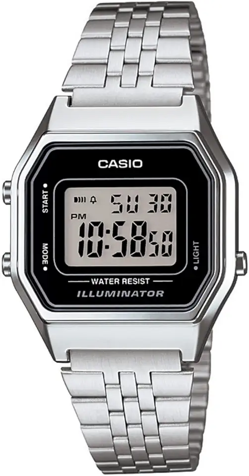 Relógio Feminino Digital Casio Vintage LA680WA-1DF - Prata