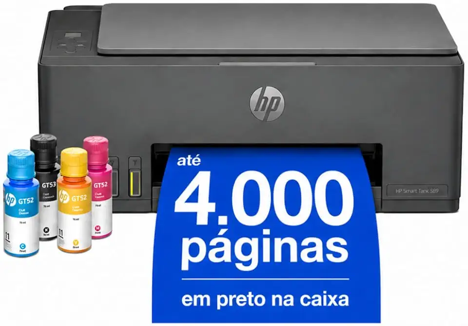 Impressora Multifuncional HP Smart Tank 589 Tanque de Tinta Colorida Wi-Fi, USB - Alta Economia -Copiadora e Scanner (5D1A8A)