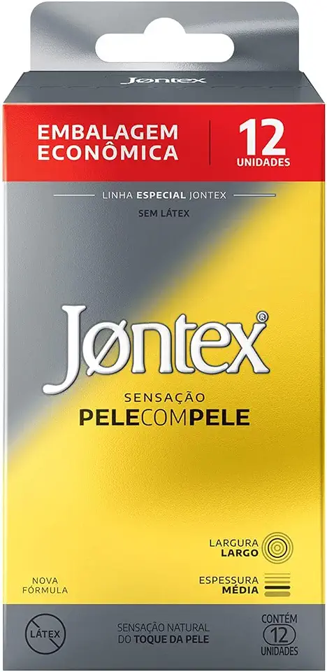 Jontex Sensação Pele com Pele Camisinha Preservativo sem Látex 12 unidades