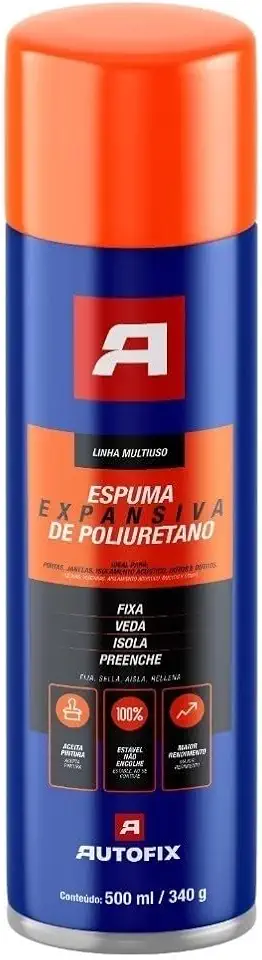 Espuma Expansiva Profissional P Vedação 500ml Aceita Pintura - AUTOFIX