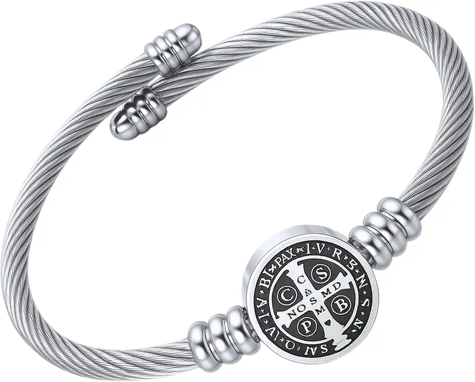Bracelete São Bento Em Aço Inox 316 Para Presente Masculino