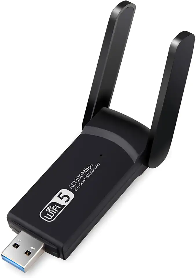 Placa de Rede Wi-Fi USB 3.0 Dual Band AC1300 1300Mbps - Adaptador com 2 Antenas para Internet Rápida 5GHz e 2.4GHz, para PC e Notebook