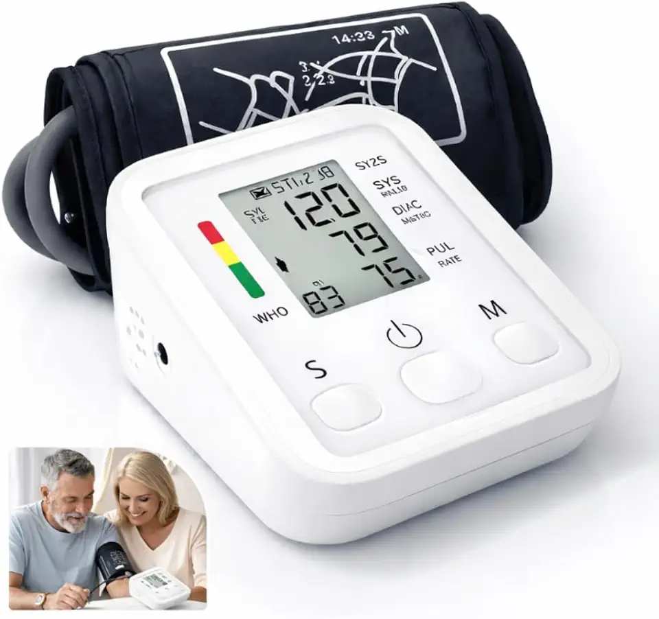 Aparelho De Pressão Digital De Braço Automático Alta Precisão Com Detector De Arritmia, Memória Inteligente, Tela LCD Grande, Uso Doméstico E Clínico - Facil de usar - Linha Premium