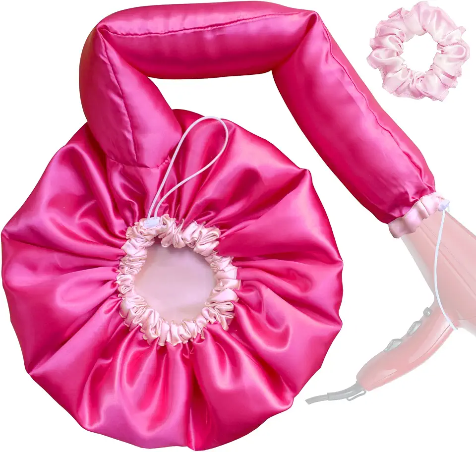 Touca Difusora Cetim Dupla Face Secadora Anti-frizz Seda (Pink/Rosa)