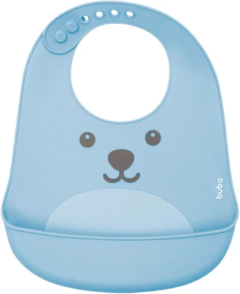 Buba, - Azul, Babador De Silicone Com Pega Migalhas Gumy Bebê Unissex, Azul (Blue), Único