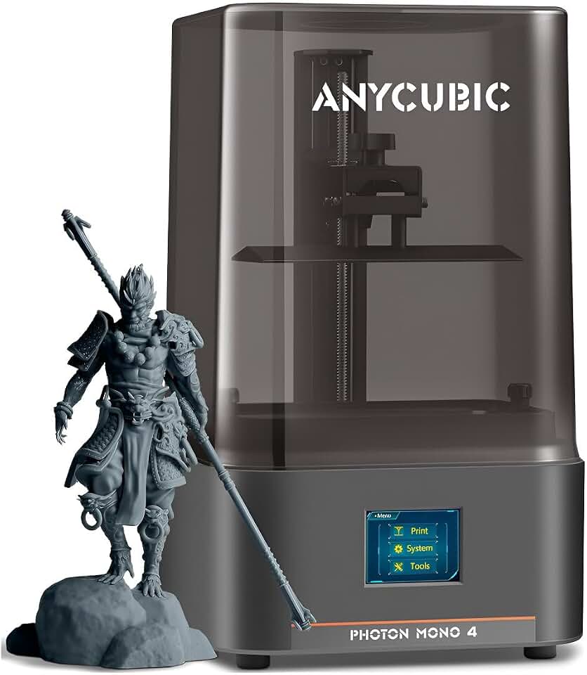 Impressora 3D Anycubic Photon Mono 4 PM40BK0AO – Alta Precisão, LCD Monocromático 4K, Cura Rápida, Ideal para Resina UV