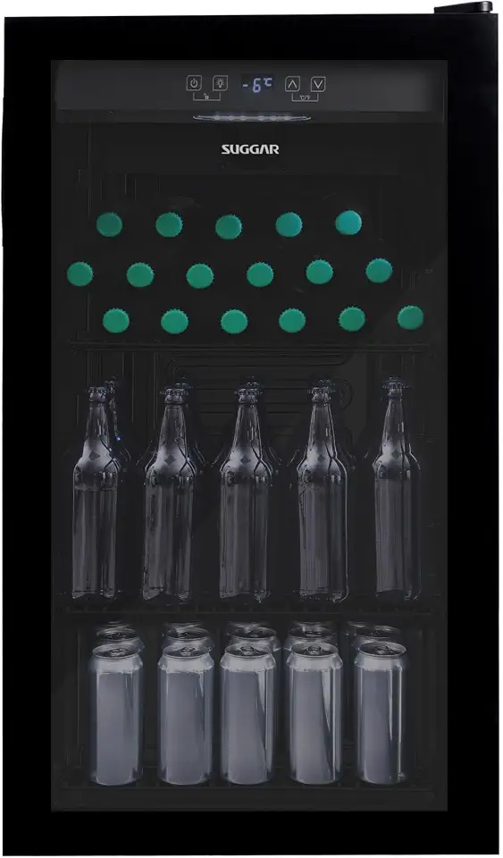 Cervejeira Suggar 98L 127v Preto Porta de Vidro