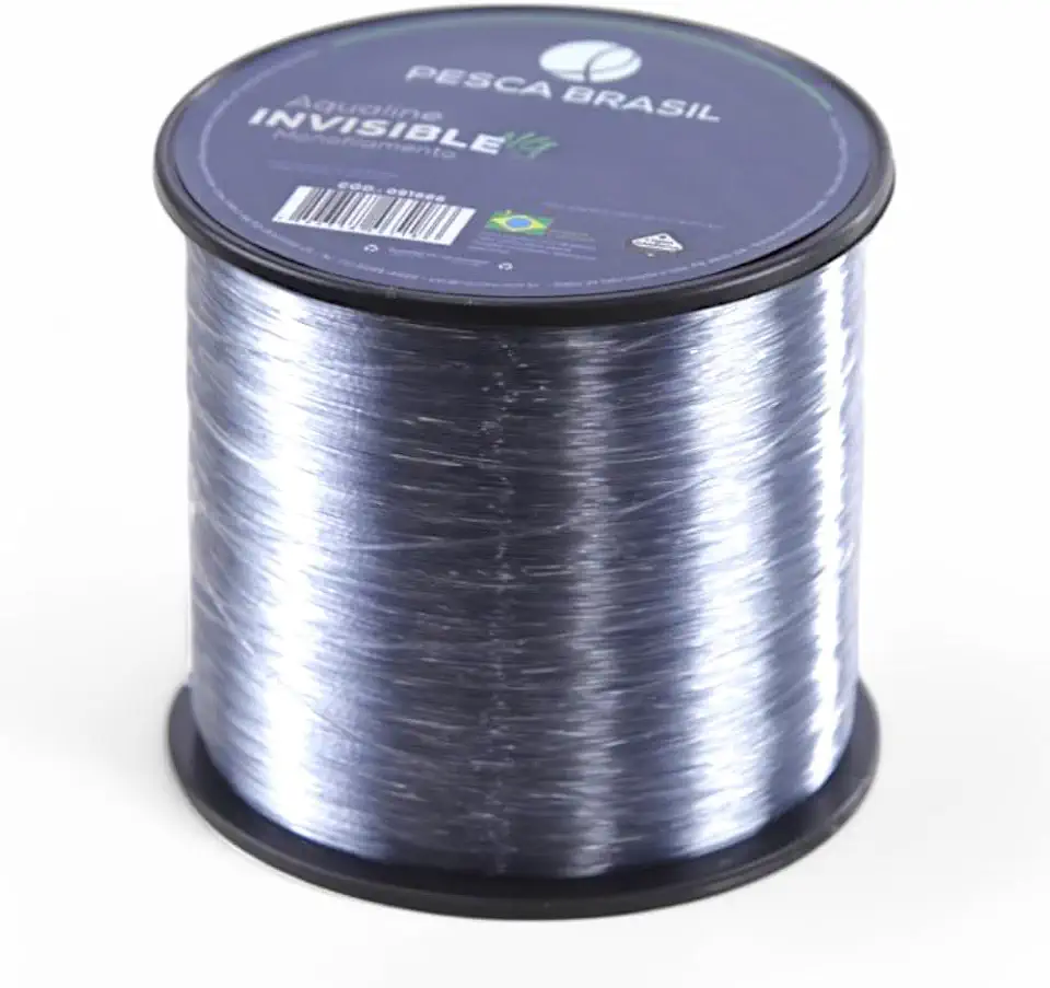Pesca Brasil, Linha de Pesca 500m Monofilamento Transparente Nylon Resistente Invisível na Água, Aqualine Invisible 0,20mm