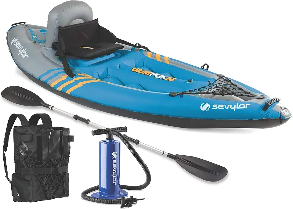 Sevylor Quikpak K1 1 pessoa caiaque azul, 2,8 m x 9,5 m