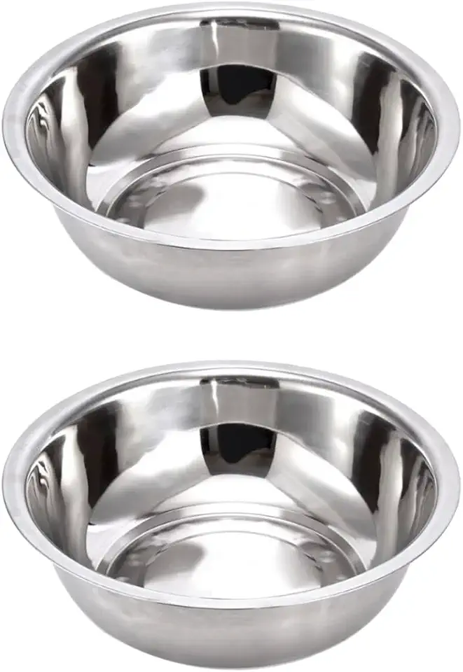 Vasilha Comedouro pote tigela inox para cães e gatos pet cachorro (2un de 17cm)