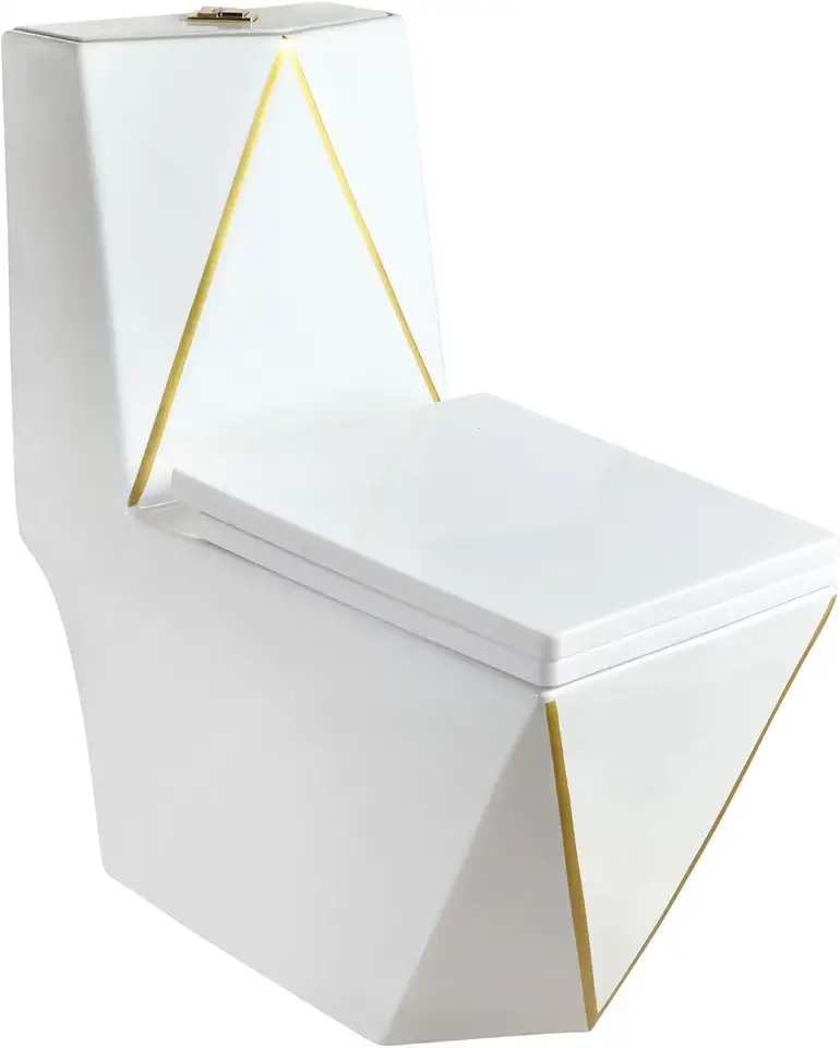 Vaso Sanitário Monobloco Acoplado Completo Diamante Linha Dourado Gowff
