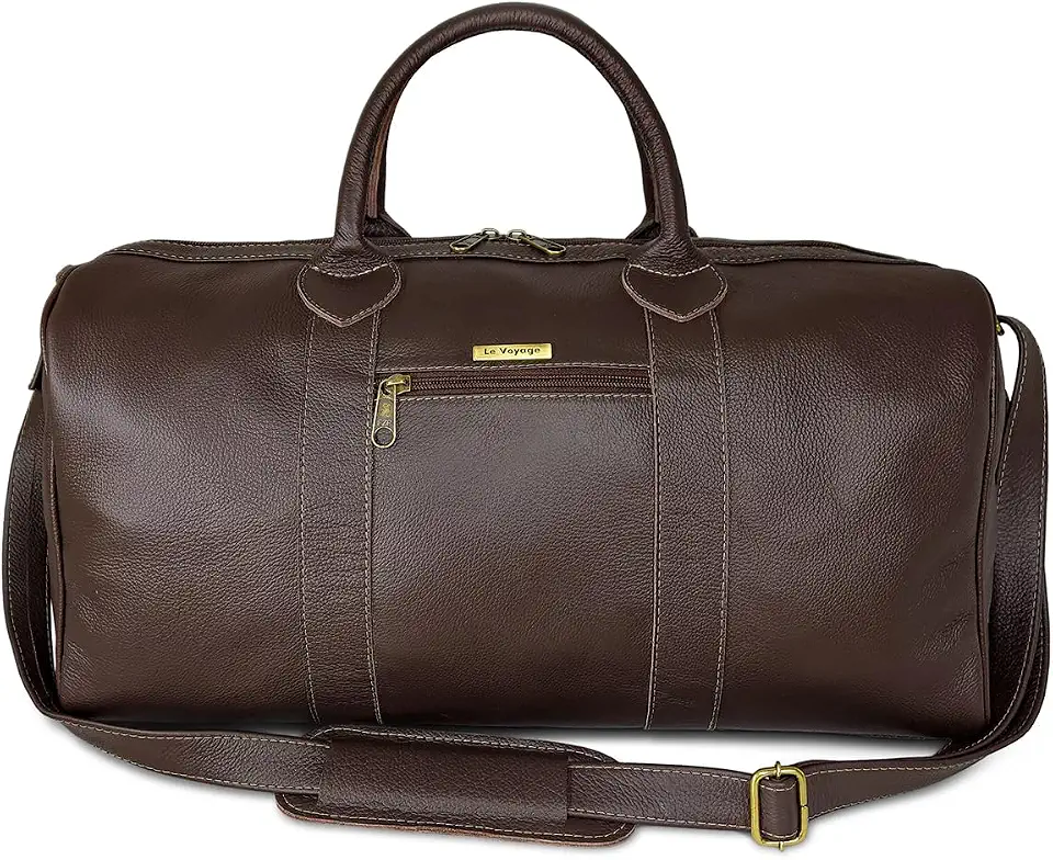 Mala de Bordo Bolsa de Viagem de Couro Legítimo Espaçosa