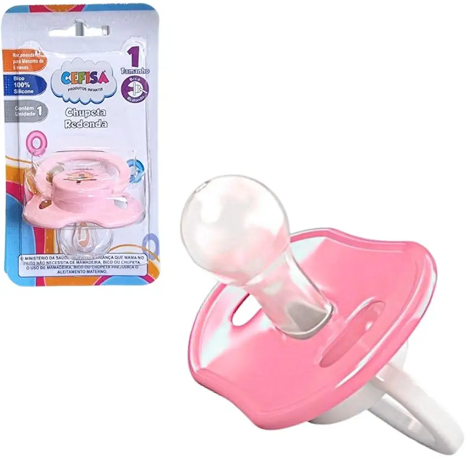 Cefisa chupeta bico redondo n 1 rosa