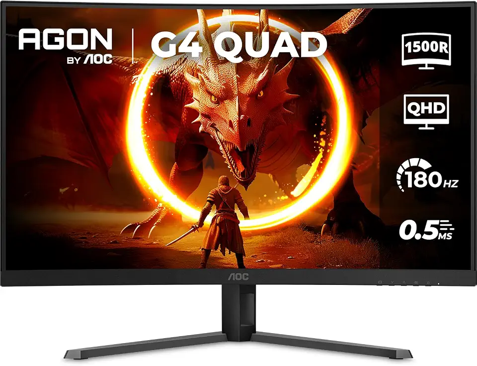 Monitor Gamer Curvo AOC AGON QUAD 32" 180Hz 0,5ms HDR10 CQ32G4E