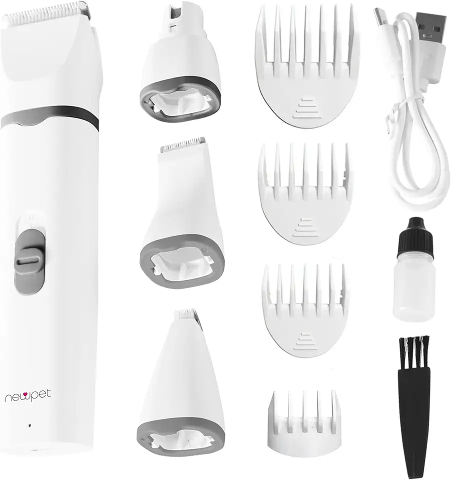 Kit Máquina De Tosa Pets Gato Cachorro Tosador Profissional, Kit de aparador de pelos para animais de estimação 4 em 1, sem fio e recarregável para cães e gatos
