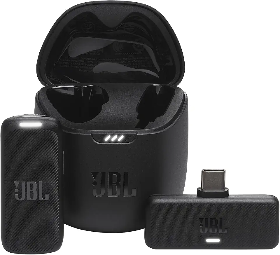 JBL, Microfone Sem Fio, Quantum Stream Wireless, Lapela, USB-C - Preto